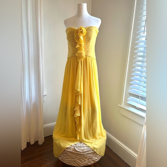 Max & Cleo Dresses & Skirts - Max & Cleo Yellow Strapless Dress